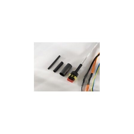 Raychem Heat Shrink Tube, Dual Wall, 4:1 I.D. Shrink Ratio, Black, 48 in, 0.472 in I.D. Before Shrinking DWFR-12/3-0-STK